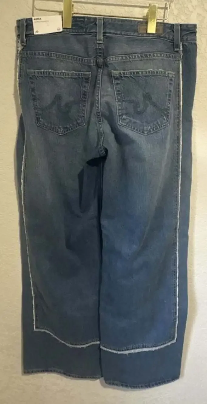AG Jeans Adria Paneled Frayed Jeans